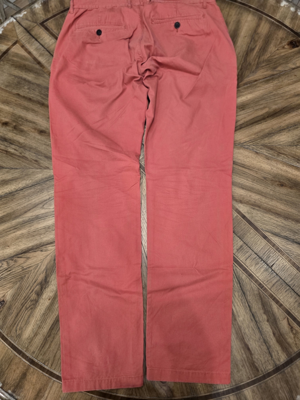 H&M L.O.G.O. Slim Fit Men's Chinos - Coral Red, Mens 34 - Picture 5 of 9